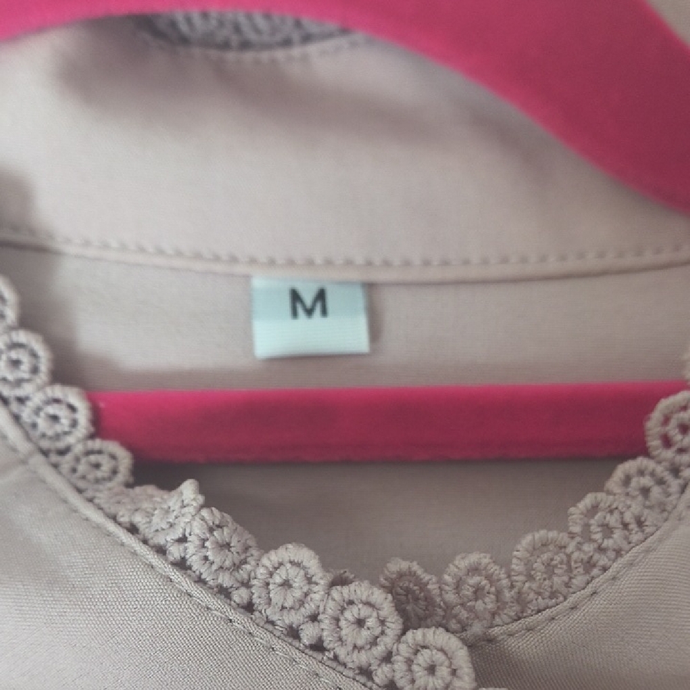 Elegant Lace Detail Pink Blouse - Picture 3 of 8